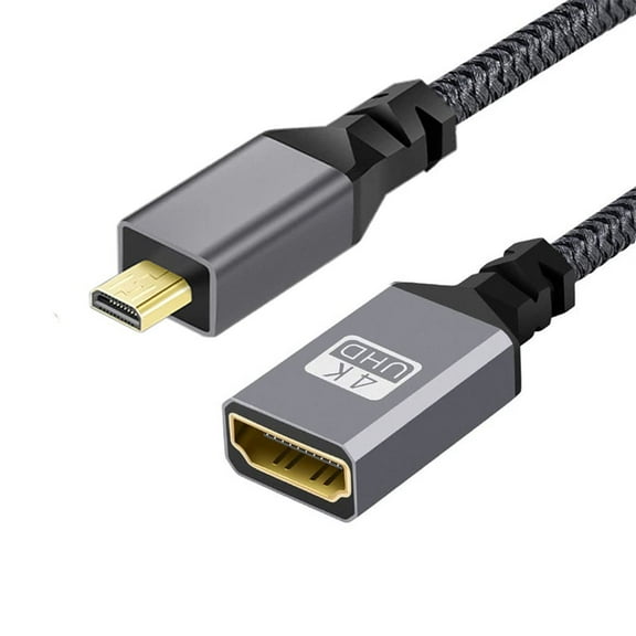 JSER 4K Type-D Micro HDMI 1.4 Male to HDMI Female Extension Cable for DV MP4 Camera DC Laptop