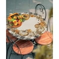 thumbnail image 4 of Fitted Round Tablecloths Table Covers 45-54in,Fall Thanksgiving Pumpkin Maple Leaves Waterproof Elastic Edged Table Cloth for Kitchen Dining Holiday Party Tables Decor,Autumn Harvest on Plaid Linen, 4 of 6