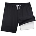thumbnail image 2 of Fainosmny Boys Fashion Swim Trunks With Compression Liner Stretch Swim Shorts Boys Pants Black 14-16 Years, 2 of 3