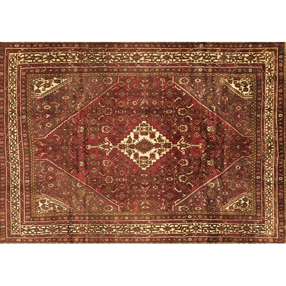 Ahgly Company Indoor Rectangle Persian Brown Traditional Area Rugs, 7' x 10'