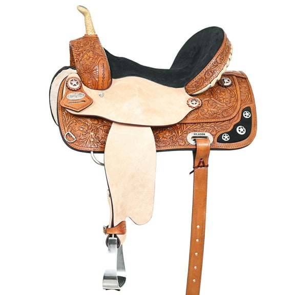 15" Western Horse Saddle American Leather Treeless Trail Barrel Hilason