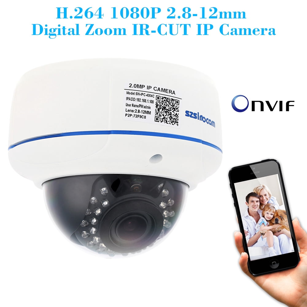 Szsinocam H 264 Hd 1080p 2 8 12mm 4x Digital Zoom Ip Camera With 30pcs Ir Leds Cctv Walmart Com