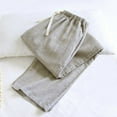 thumbnail image 4 of Blmnix Linen Pajamas Pajamas Set Summer Bottoms Sleep Pants Pajama Set Sleeveless Yellow Full Crew Neck Wide-Leg Pajamas Shorts Set,L, 4 of 5