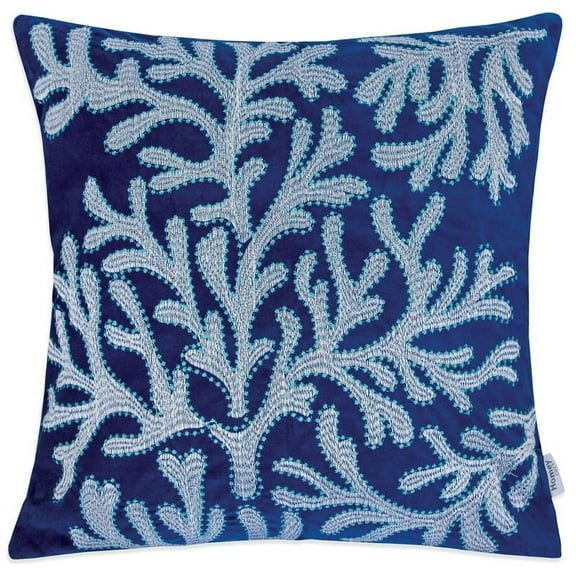 Furniture of America Paloma Blue Fabric Square 20-Inch Throw Pillow (Set of 2)