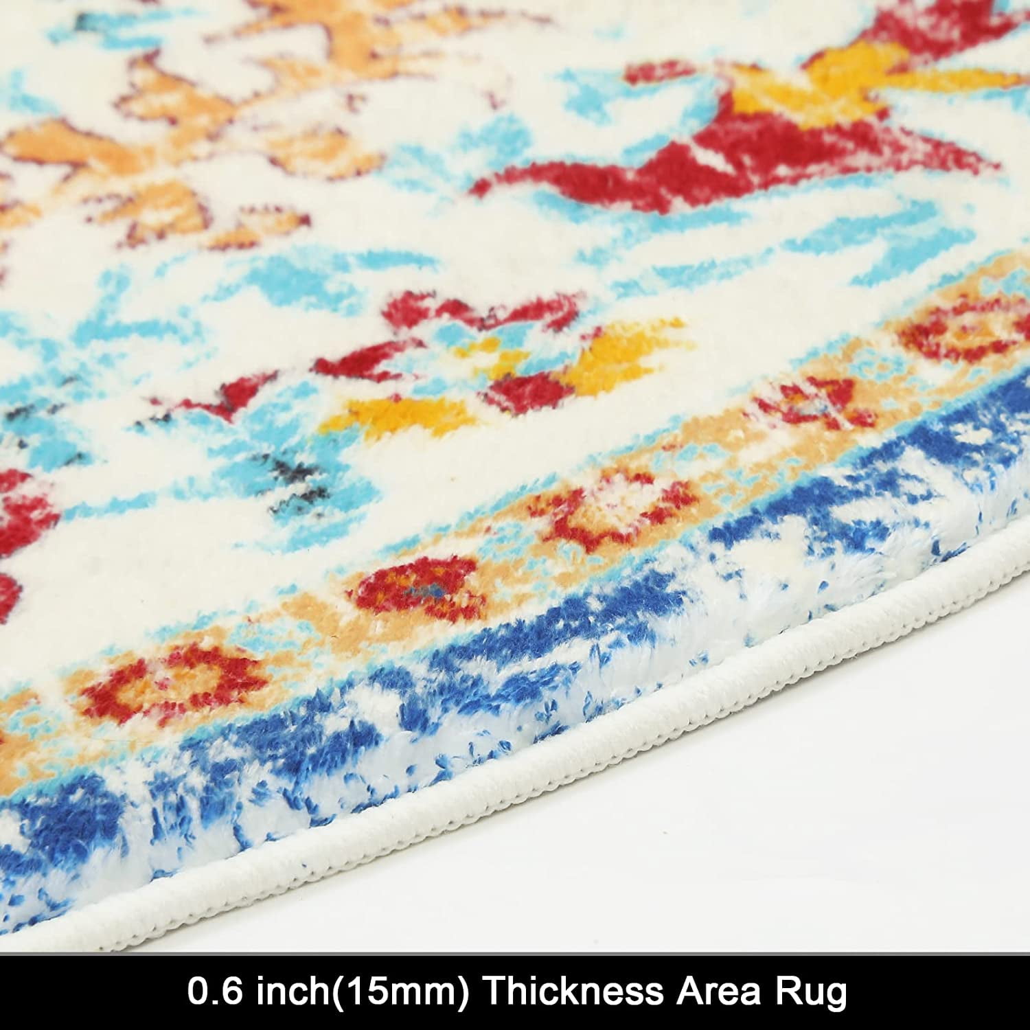 Findosom 5.25'Round Area Rug,Non Slip Washable Round Rug Boho Area Rug for Living Room,Bedroom,Home Decor,Office,Dining Room,Gray