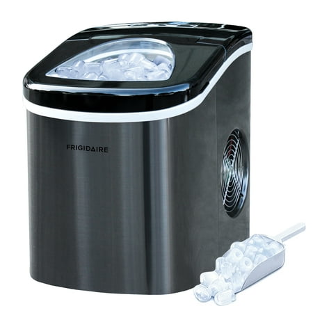 Frigidaire 26 lb. Bullet Ice Maker, Countertop Ice Machine with LED Control Panel, Black Stainless Steel