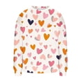 thumbnail image 6 of Enjoytime Crewneck Sweatshirts Women Valentine Lover Heart Printed Long Sleeve Tops Casual Vintage Loose Plus Size Shirt Khaki XXL, 6 of 6