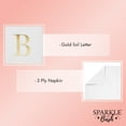 thumbnail image 4 of Sparkle and Bash 100 Pack Gold Foil Napkins - Initial Letter B White Monogram Paper for Wedding Reception and Table Decorations (4 x 8 In), 4 of 7