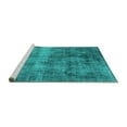 thumbnail image 2 of Ahgly Company Machine Washable Indoor Rectangle Oriental Turquoise Blue Industrial Area Rugs, 4' x 6', 2 of 4