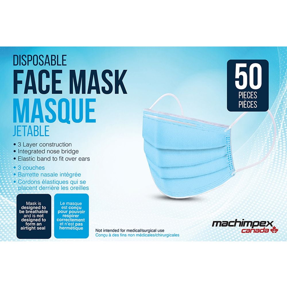 MACHIMPEX Disposable Face Mask 50pk