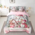 thumbnail image 2 of Feelyou Snowman Twin Bedding Sets 7-Piece for Kids, Christmas Cartoon Cabin Bedding Comforter Set, Western Festival Reversible Sheet Sets, Lightweight Room Decor, 2 of 7