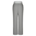 thumbnail image 5 of Idoravan Women's Plus Size Pants Womens High Waist Pants Turned Waist Wide Leg Trousers Casual Slim Straight Trousers, 5 of 8