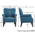 thumbnail image 4 of Yaheetech Modern Upholstered Accent Chair with Wooden Leg for Living Room, Navy Blue, 4 of 7