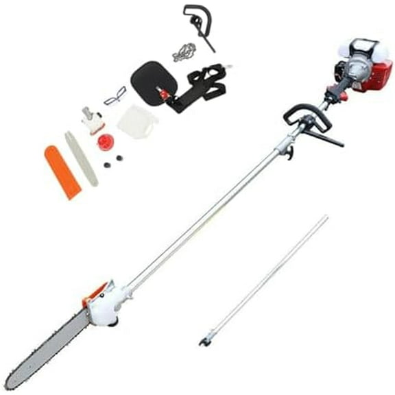 Pole Saw 16-FT Height Reachable Powerful Gas Pole Chainsaw 42.7CC 2-Cycle Cordless Extension Pole Saw with 11 inch Cutting Bar Tree Trimmer Long Reach Saw$$Garden & Patio
