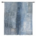 thumbnail image 2 of Blue Semi Sheer Curtains Drapes for Living Room, Bedroom, French Doors Window 96 Inches Long, Retro Oil Painting Modern Abstract Art Aesthetics Rod Pocket Chiffon Curtain Drapery Voile Drape Panel, 2 of 6