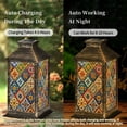 thumbnail image 5 of Solar Lantern Mexican talavera ceramic tile seamless Ethnic folk ornament Italian Garden Hanging Lantern Waterproof Solar Powered Lighting Outdoor Lamp for Deck Yard Camping Patio Decor, 5 of 7