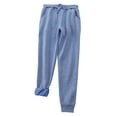 thumbnail image 1 of Leggings de invierno de talla grande para mujer, de felpa lisa: pantalones cálidos y casuales con cintura elástica, para llevar en exteriores e interiores, 1 of 4