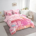thumbnail image 3 of Erosebridal Music Princess Bedding Sets Twin Size, Glitter Piano Bedding Twin Size, Pink Disco Ball Reversible Comforter Sets with Sheets, Ultra Soft Room Decoration, 7pcs, 3 of 6