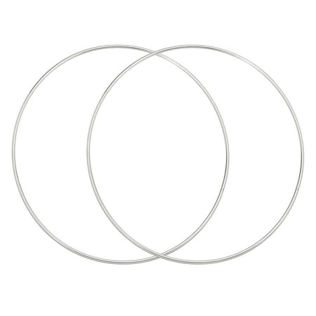 Uxcell 2Pcs Dream Catcher Rings, 9.8" Metal Hoops for Crafts Wreath Hoop Rings for Wall Hanging Crafts Home Decorations DIY Wedding Wreath Decor, Silver 9.5"