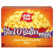 JOLLY TIME Blast O Butter Ultimate Theatre Style Microwave Popcorn Mini Bags, 10 Count