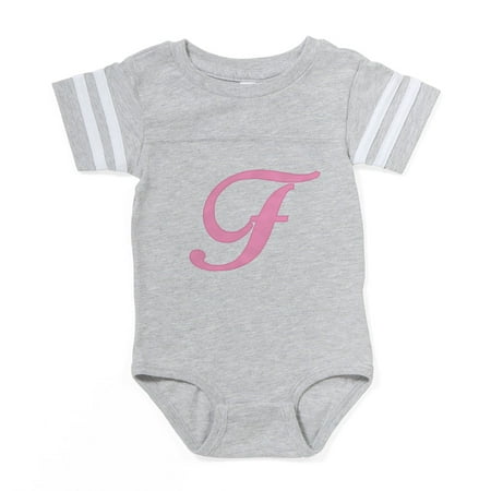 

CafePress - F Pink Initial_Tr - Cute Infant Baby Football Bodysuit