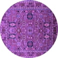 thumbnail image 1 of Ahgly Company Indoor Round Oriental Purple Traditional Area Rugs, 5' Round, 1 of 4