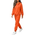 thumbnail image 5 of Jerdar Womens 2 Piece Lounge Set Hoodie Jogger Pants Oversized Solid Color Drawstring Pocket Elastic Waistband Casual Fall Winter Travel Outfits M, 5 of 8