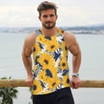 thumbnail image 6 of Fuzoiu Blue Striped Sunflower Print Men's Workout Tank Tops,Sleeveless Gym Shirt Quick Dry,Fitness Bodybuilding T-Shirt,Muscle Athletic Workout Tee-3X-Large, 6 of 7