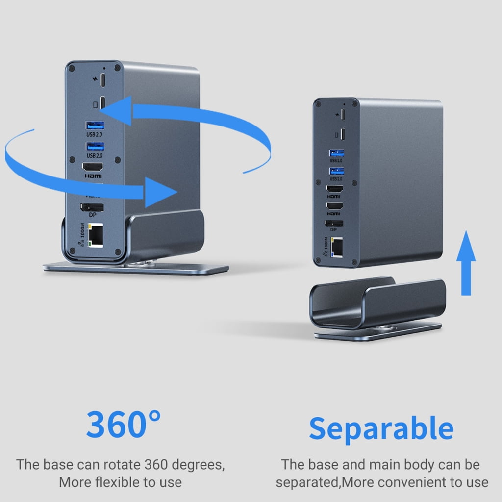 AOOOWER MultiFunction USB C Docking Station 15Port for Laptop Aluminum Alloy Dock