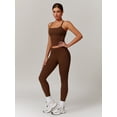 thumbnail image 5 of IDOPIP 2 Piece Workout Sets for Women High Waisted Seamless Butt Lifting Leggings Gym Yoga Outfit Stretchy Sports Bra Set S Brown, 5 of 6