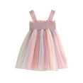 thumbnail image 2 of Jinhomg Toddler Tulle Princess Dress Cute Spaghetti Strap Smocked Midi Dresses Summer Colorful Mesh Tutu Dress Girls Daily Playwear Hot Pink 1 Years, 2 of 6