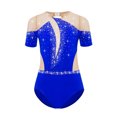 thumbnail image 3 of vastwit Combinaison de Danse Ballet à Manches Courtes avec Strass pour Filles, Bleu 16, 3 of 6