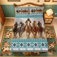 thumbnail image 5 of meiyoeat Cowboy Horse Aztec Border Print Bed Sheets For Boys,Western Farm Pattern Full Size Sheets,4-Piece,1 Flat Sheet,1 Fitted Sheet and 2 Pillowcases, 5 of 6
