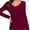Burgundy, variant on Women Shirts V Neck Long Sleeve Tops T-Shirt Basic Tees