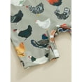 thumbnail image 6 of Newborn Baby Boy Girl Farm Outfit Animal Chicken Tractor Print Romper Short Sleeve Jumpsuit One Piece Bodysuit Country Clothes, 6 of 7