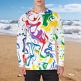 thumbnail image 3 of Rvwovn Men's Moisture Wicking Abstract Paint Long Sleeve Top, Breathable Workout Gym Running Raglan Shirt, 3 of 5