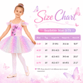 thumbnail image 7 of Aideaone Toddler Girls Ballet Leotard with Tutu Skirt Ruffle Sleeve Dance Costume Ages 3-7, 7 of 7
