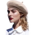 thumbnail image 2 of CoCoMangos Knit French Beret Hats for Women Winter Fashion Solid Color Artist Cap Lady Lightweight Casual Classic Berets, 2 of 3