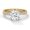 Rose, variant on Twisted Round Cut Moissanite Engagement Ring in 14K Gold Plated