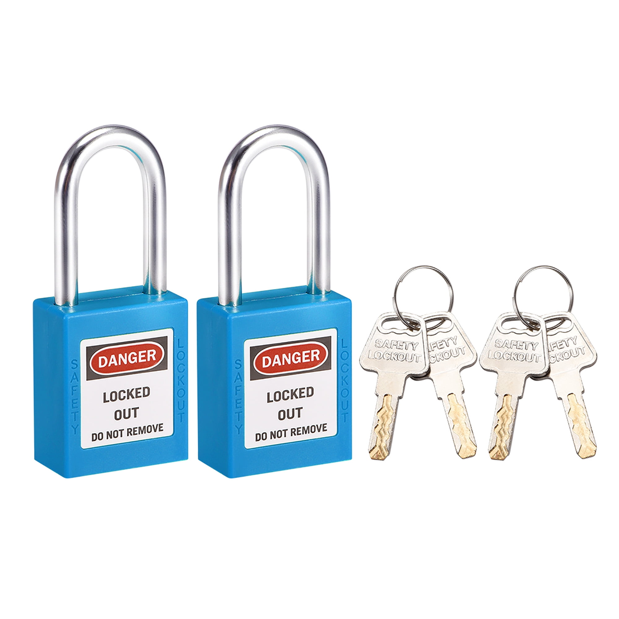 Lockout Tagout Locks 11/2 Inch Shackle Key Different Safety Padlock Plastic Lock Blue 2 pcs