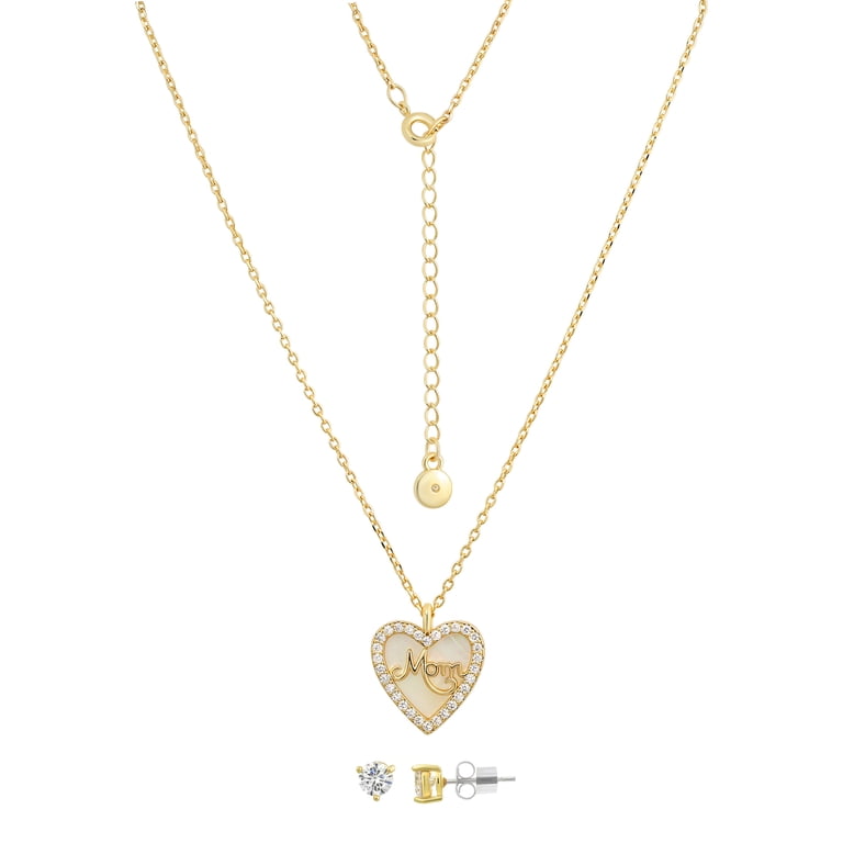 Believe by Brilliance Mother of Pearl Heart Necklace Set photo 1