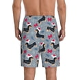 thumbnail image 5 of Cauagu Christmas Hat Dachshund Print Pajama Bottoms for Men Sleep Pajama Shorts Elastic Waistband Sleep Pajama Short Men's PJ Shorts -4X-Large, 5 of 6