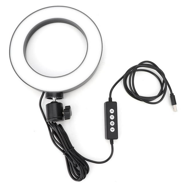 Ruiboury LED Live Streaming Ring Light Studio Photography Selfie Tattoo Fill Light Black (6.5 inch)