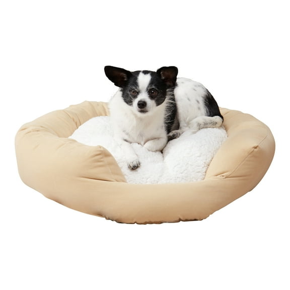 Happy Hounds Murphy Deluxe Donut Dog Bed, Buttercream, Small (24 x 24 in.)