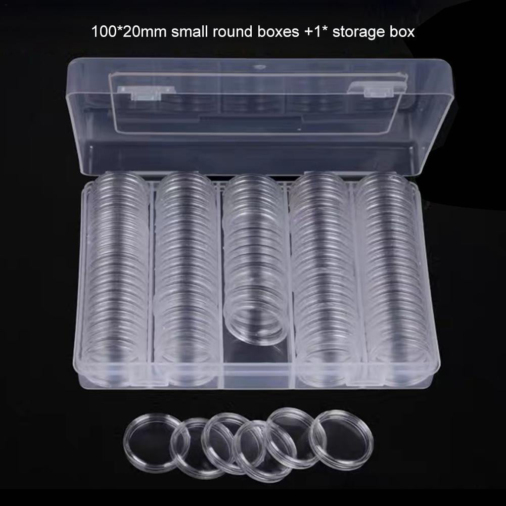 16-36mm Plastic Coin Holder Capsule Storage Case Display Box with Pad RKIJ 