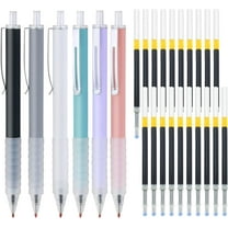RETON 6pcs Black Ballpoint Pens Retractable with 20pcs Refills, Medium Point 0.7mm Work Pen Fine Point with Soft Grip,Ink Pens Cute Aesthetic Pens for Office