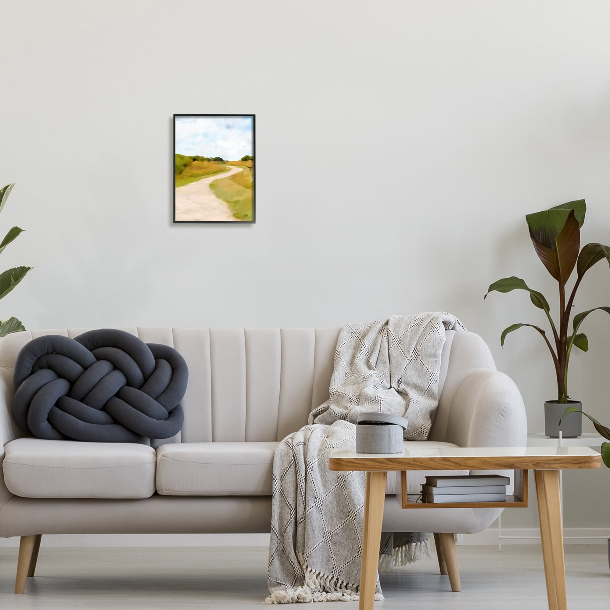 Stupell Industries Countryside Landscape Grassland Path Nature Vegetation Painting Black Framed Art Print Wall Art, Design by Amy Hall
