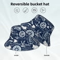 thumbnail image 2 of Sikiie Sailing Cruises Nautical Reflective Double-Sided Bucket Hat, Sun Hat, for Gardening, Beaching, Camping, Hiking, Fishing, 2 of 6