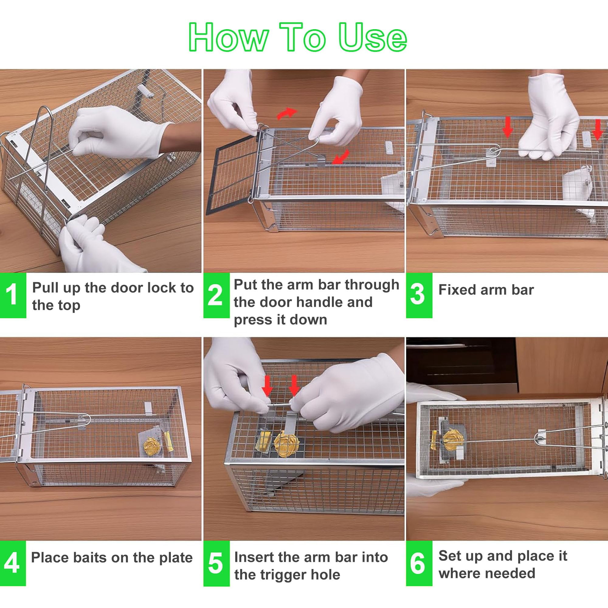 Humane Rat Traps 2-pack  No Small Animal Cage Live Mouse Catch And Release Trampa Para Ratones Chipmunk Rodent That Work For Indoor Outdoor - 12.3" L X 6.5" W 5.3" H