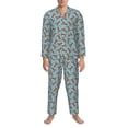 thumbnail image 3 of Balery Funny Lobsters Pijama para Hombre de Dos Piezas con Manga Larga, Conjunto de Dormir y Descanso Suave con Bolsillos-Large, 3 of 7